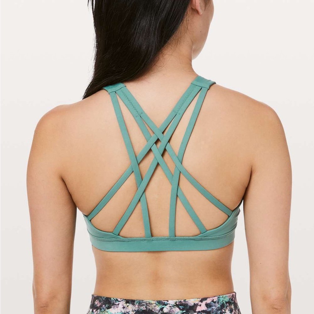 Lululemon Free To Be Serene Bra size 10 High Neck Sage Green No Pads